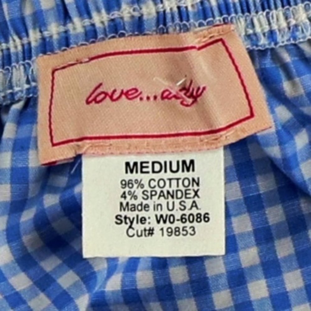 love...ady Romper Gingham Off Shoulder Blue Size M - Picture 5 of 9